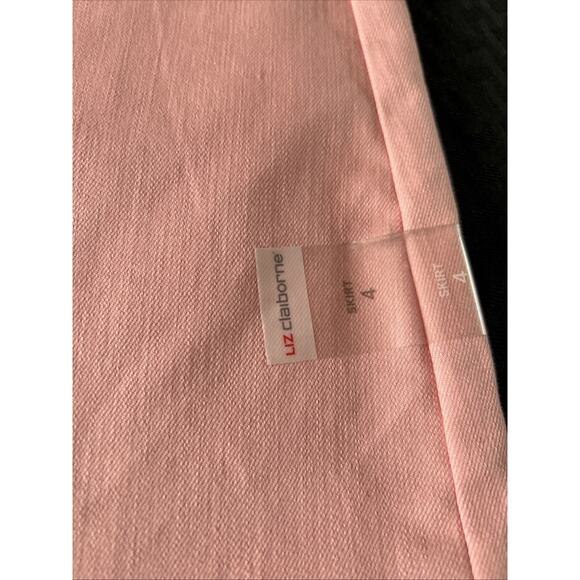 Liz Claiborne Womens Denim Skirt SZ 4 Pink Comfort Stretch Knee Length - Picture 5 of 8